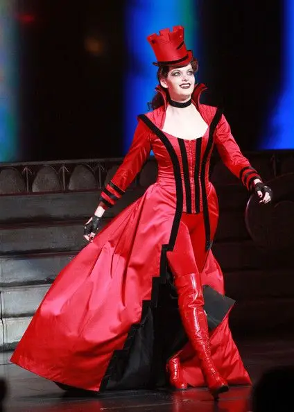 

Wonderland musical alice through a looking glass mad hatter cosplay costume dress custom made made hatter red dress
