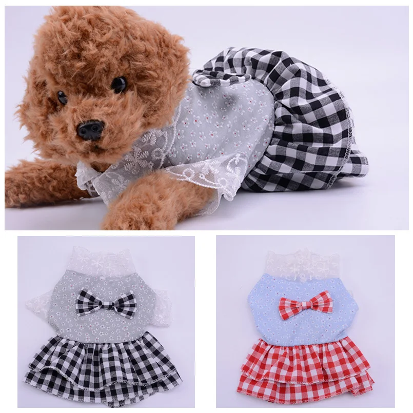 Summer Dog Dress Pet Dog Clothes for Small Dog Wedding Lace Dress Skirt