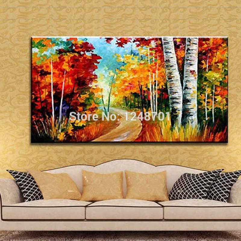

Hand made forest Abstract landscape Oil Painting on canvas large size wall decor landscaping paintings