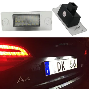 

1Pair Replacement Error Free 6000K White Led License Plate Light For Audi A4 S4 B5 1998 1999 2000 2001 Number Plate Lamp Part
