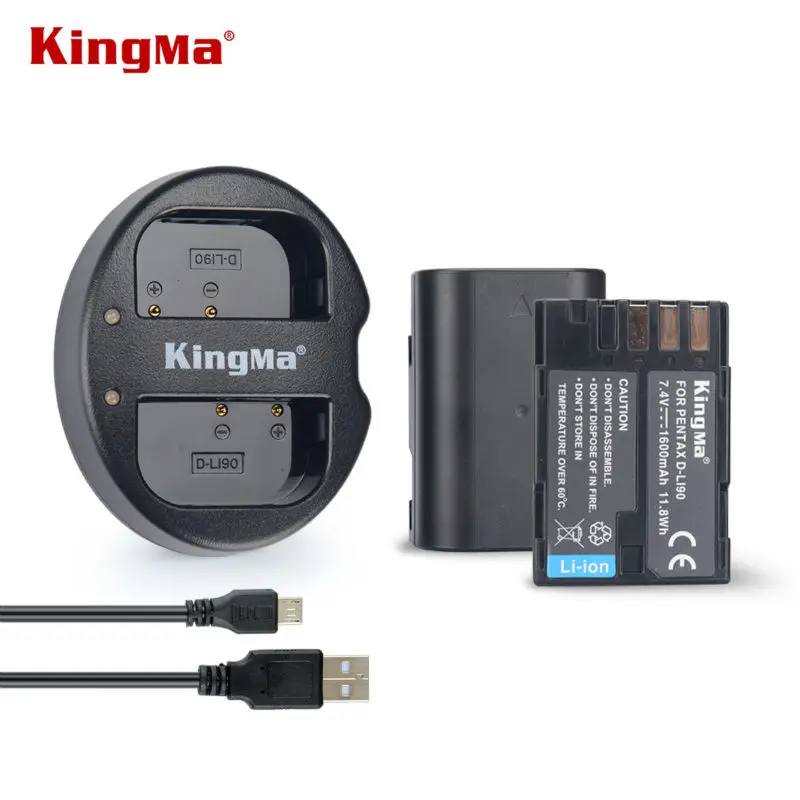 

KingMa BM015-DLI90 Dual Charger + 2* DLI90 Battery bateria For PENTAX K-5, K-5 II ,K-5 IIS, K-01, K-7, 645D, 645Z