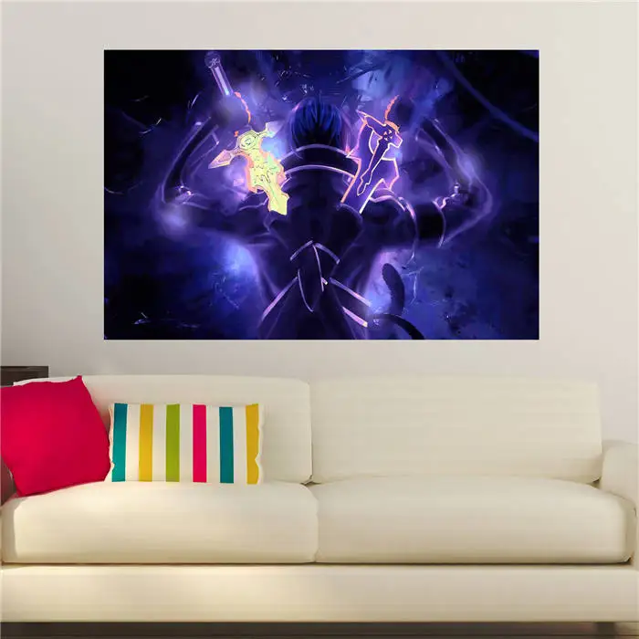 Custom canvas print sword art online poster fabric cloth silk wall poster print Silk Fabric Print Picture SQ0428-LZY-07