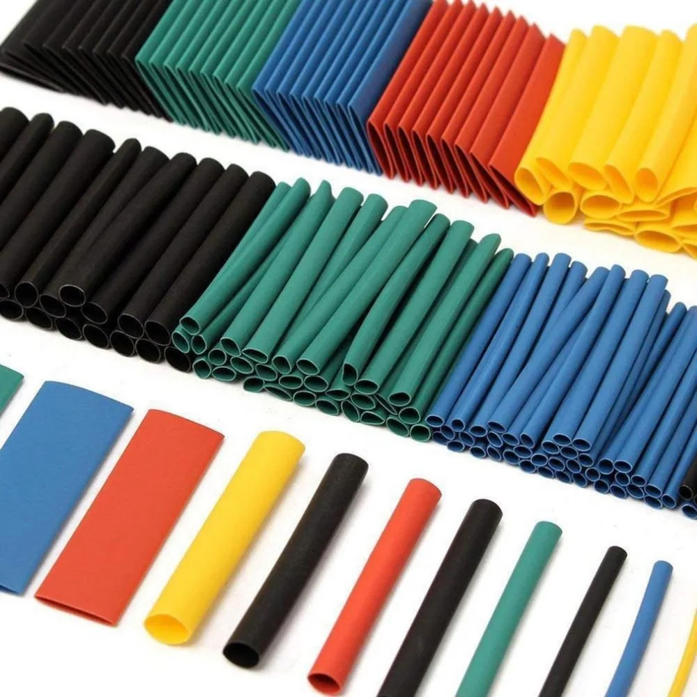 

127/328/530PCS Black Shrink Tubing Environmentally Friendly Flame Retardant Shrink Tube Heat Shrinkable Tube