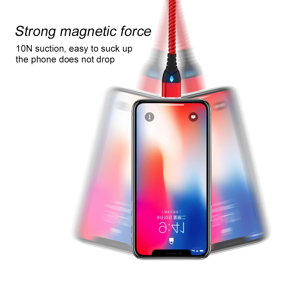  OLAF LED Magnetische mi cro USB Kabel USB Typ C Für Huawei P20 lite pro Für Xiao mi mi 8 Nylon gefl