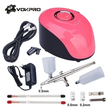 Аэрограф с компрессором и 3 насадками(0,2& 0,3& 0,5 мм) краскопульты 40CC модель DIY тату торт краска для ногтей аэрограф 3 режима скорости