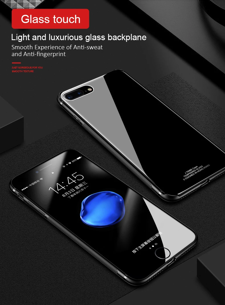 Tempered Glass For Iphone XS Max XR X 8 7 Plus Solid Color Luxury Case Cover Soft TPU Edge Case For Iphone 7 6S 6 Coque