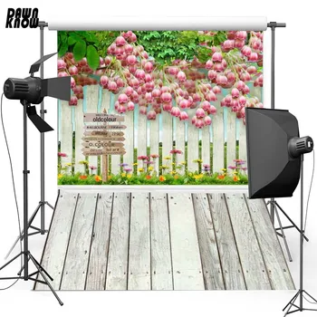 

DAWNKNOW Flower Fence Vinyl Photography Background For Baby Floor New Fabric Polyester Backdrop For Wedding Photo Studio F1091
