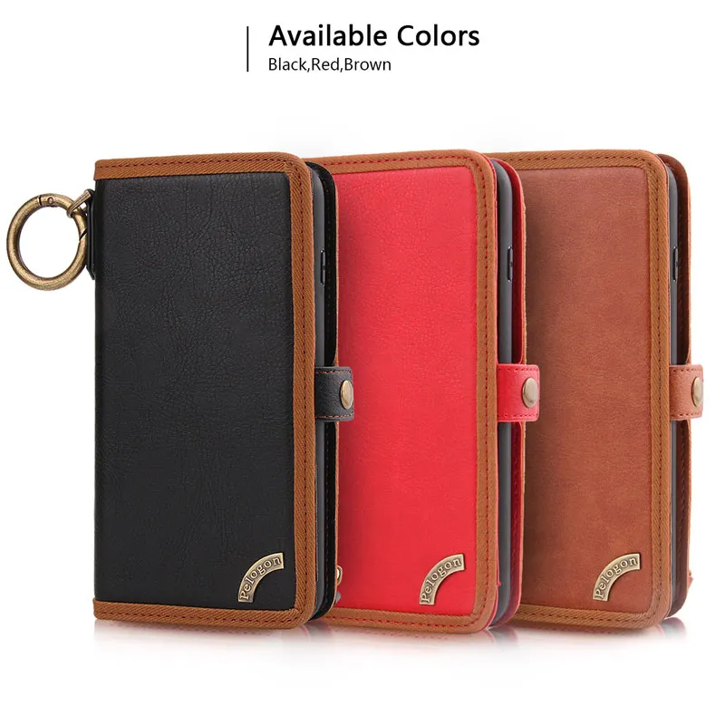 preço Casos de Telefone Carteira de Negócios Retro Para Samsung Galaxy Note 4 5 8 9 Caso de Couro Zíper de Metal Coque Para Samsung s7 S8 S9 Plus
