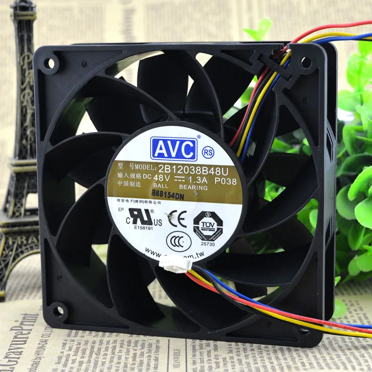 AVC 2B12038B48U P038 постоянного тока 48В 1.3A (12 см) 120*120*38 мм 12038 4 провода ШИМ сервер инвертор