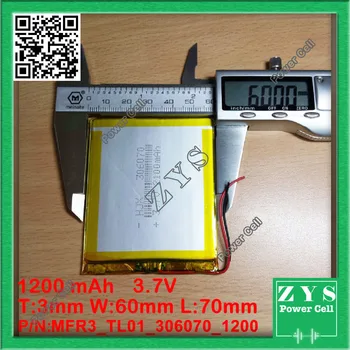 

Safety Packing (Level 4) 3.7V lithium polymer battery 306070 036070 GPS screen 1200MAH handwritten books,With Battery Protectio