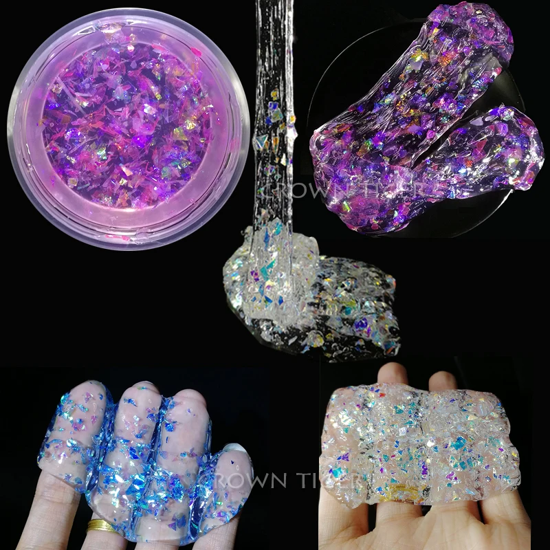 DIY Clear glitter Slime Toys Crystal slime transparent Mud Fluffy Slime