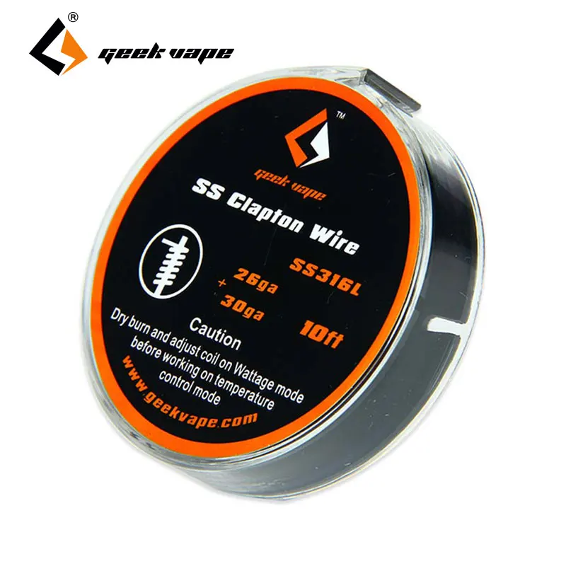 Оригинальный нагревающий провод GeekVape SS Clapton TC Wire 26GA + 30GA для Griffin rta/Peerless RDA/Ammit RTA DIY