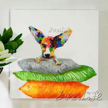 

Dog Pet Oil painting On Canvas Wall Pictures Painting For Living Room Wall Art Canvas plattle knife modern abstract hand painted