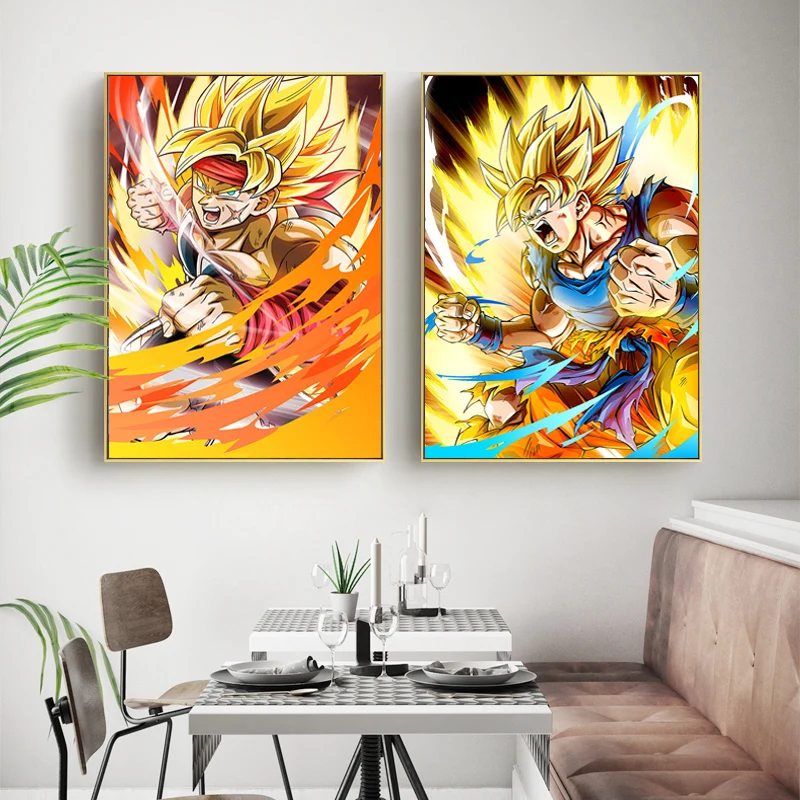 

1 Piece Animation Goku Dragon Ball Canvas Printed Wall Pictures Home Decor For Living Room Dragon Ball Poster Canvas Wholesale