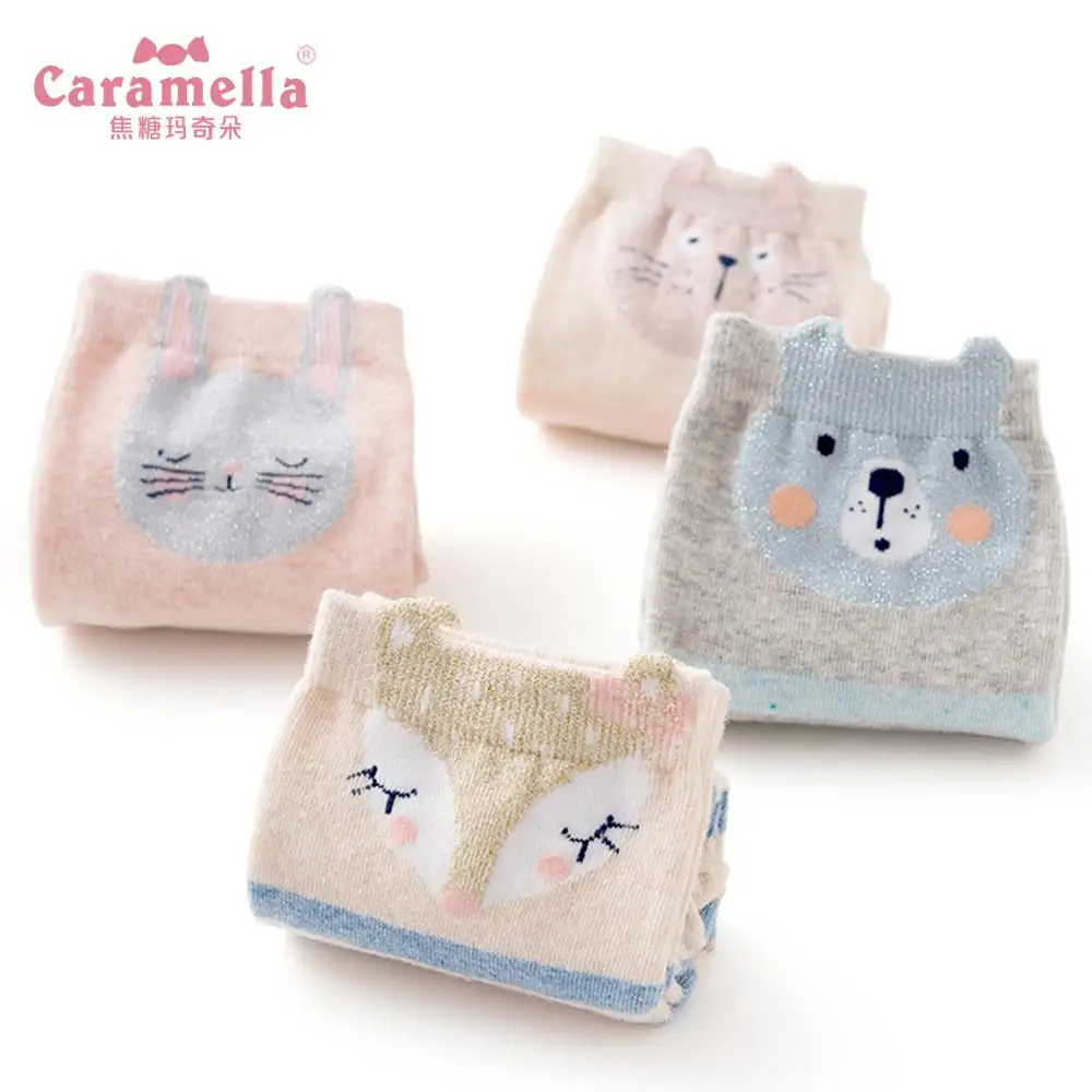 Caramella, женские носки, теплые, Harajuku, милые носки, вышивка в виде животных, забавные, толстые носки, Kawaii, новинка, хлопок, Calcetines Mujer Sokken