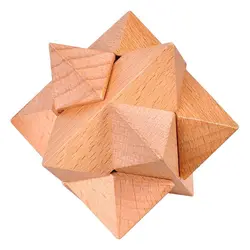Горячая Распродажа деревянный основной Цвет Octagon замок логическая головоломка Burr Пазлы Логические интеллектуальной сборки Игрушка