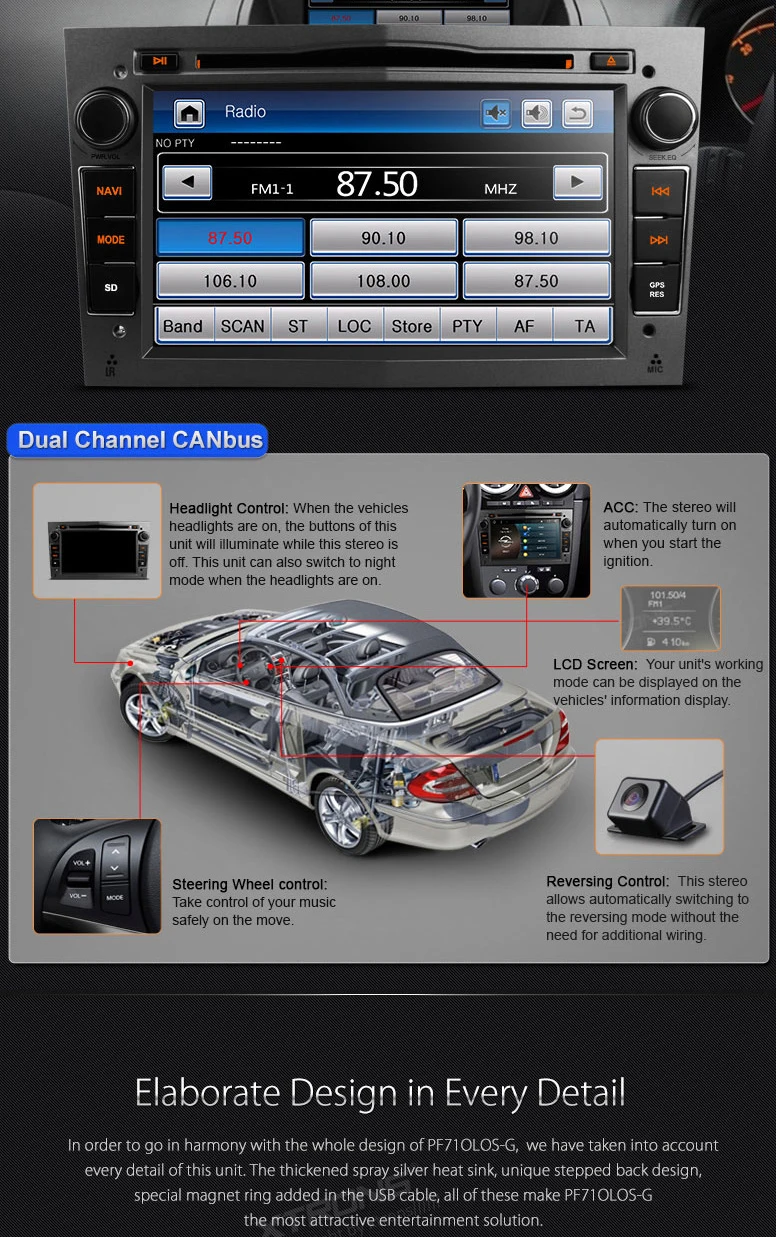 Top 7" Touch Screen Car DVD for Opel/Vauxhall Zafira (B) 2005-2012 & Astra (H) 2004-2010 & Meriva 2006-2008 & Vivaro 2006-2010 7