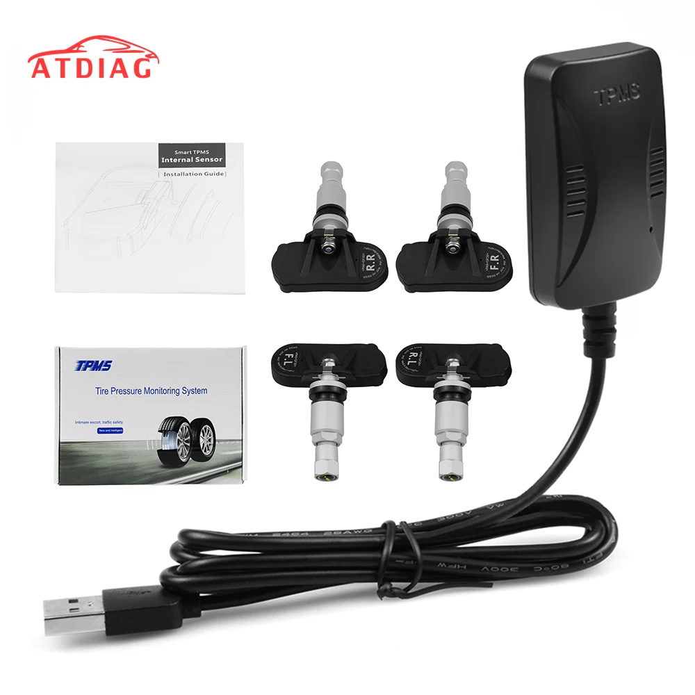 

5 PCS Sensor USB Android TPMS tire pressure monitor/Android navigation tire pressure monitoring alarm system support Spare tire