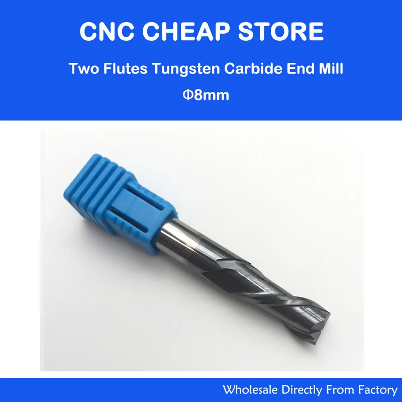 2pcs 1.5mm Single Flute Carbide Spiral End Mills Router Bit 8mm CEL