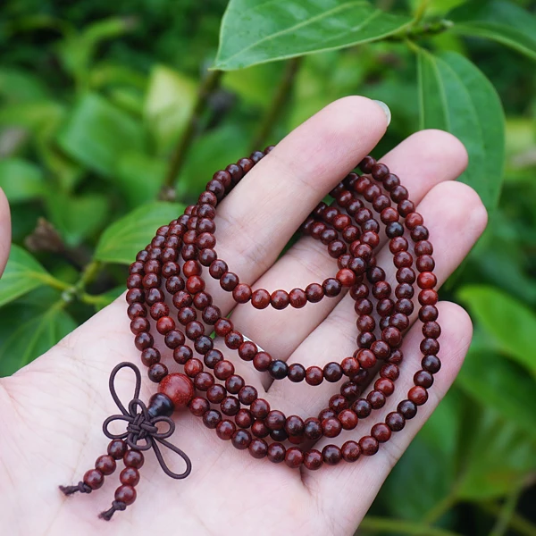 

4mm * 216 * Natural Red Sandalwood / Lobular Red Sandalwood / Loose Beads Mala Japa Bracelet Jewellry Findings