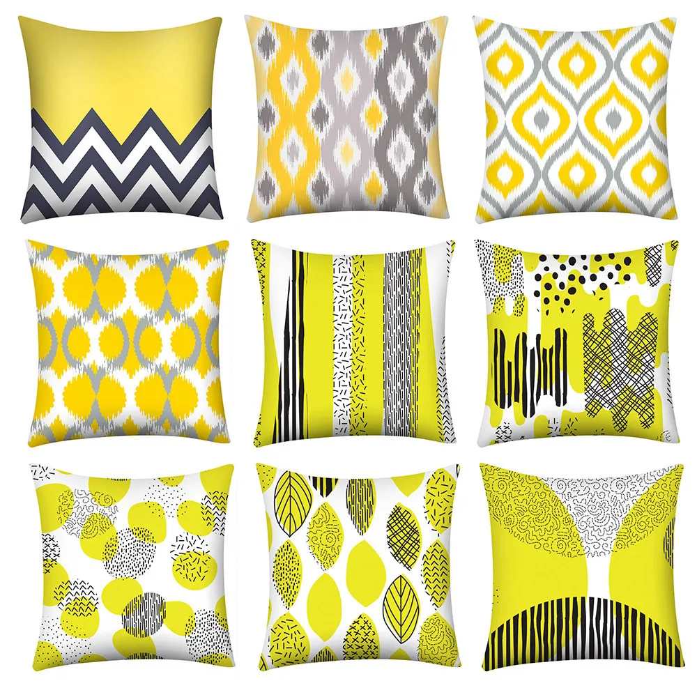 

ISHOWTIENDA Print Pillow Case Polyester Sofa Car Cushion square Cover Home Decor polyester Cushion cover