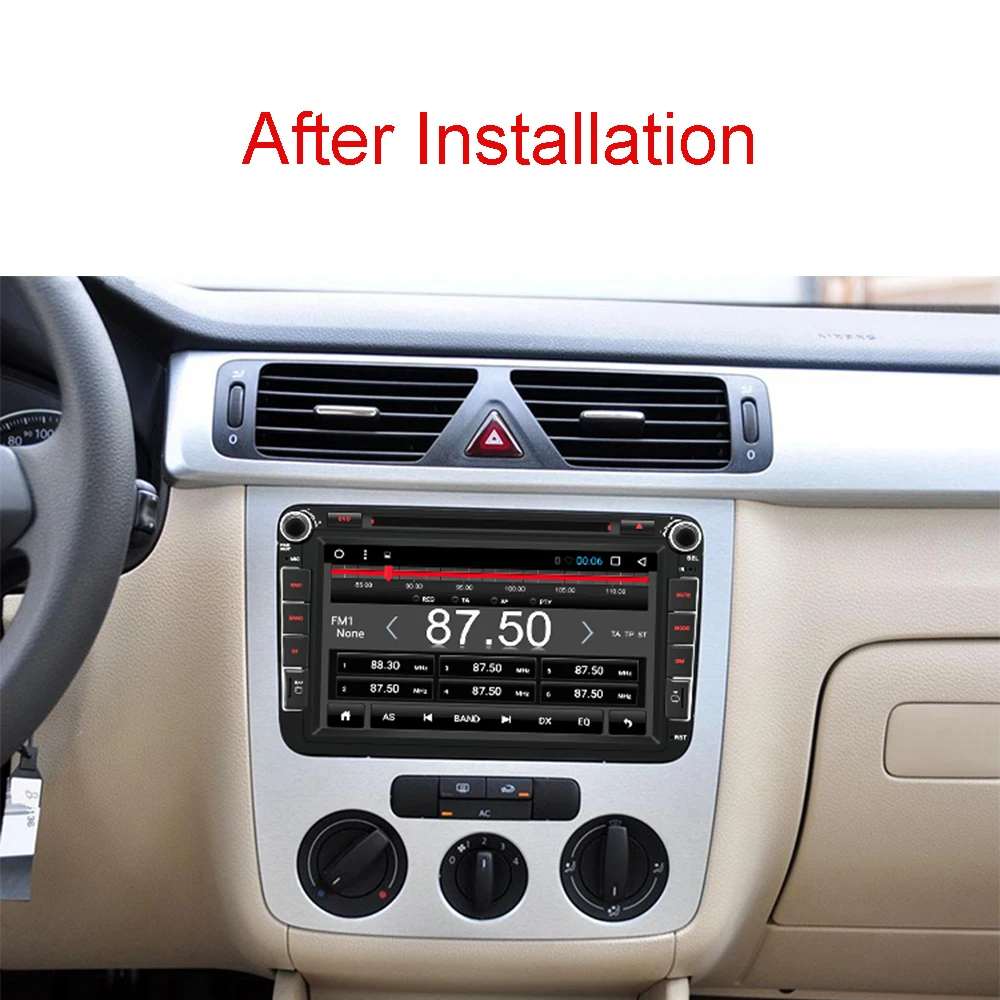 Discount VW 2din 8" Quad-Core 1+16G Android 8.1 Car Radio DVD Player with Touch Screen  Wifi BT HD 1024*600 MirrorLink for VW 4