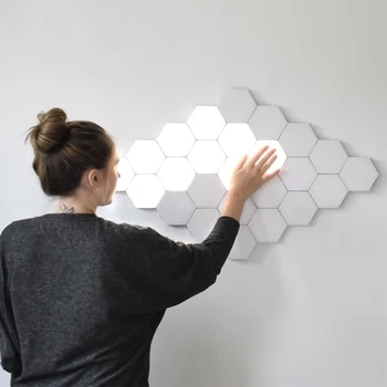 

HOT Touch Lighting Creative Livingroom Bedroom Wall Lamp Modular Hexagon Honeycombs Quantum Lamp Family Atmosphere Decor Lamp