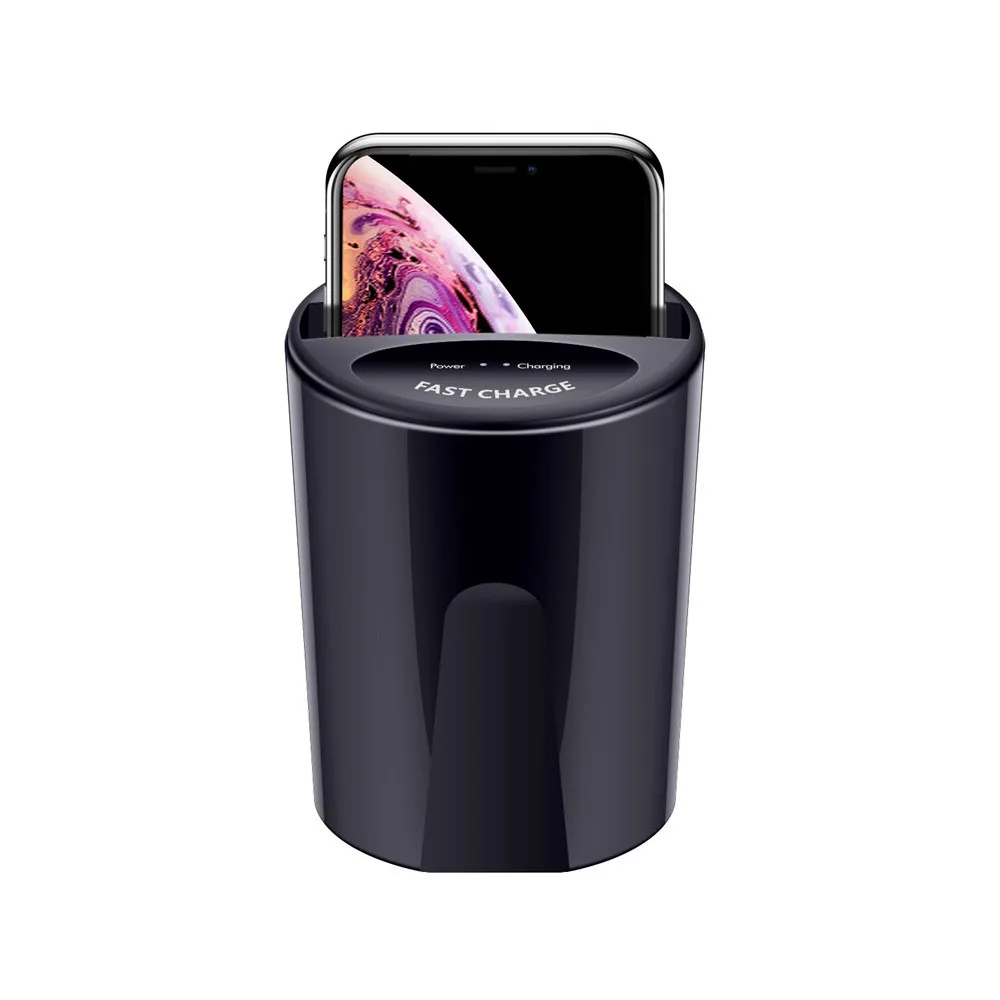 

Fast QI Wireless Car Charger For Samsung Galaxy S9 S8 S7 Edge S6 Edge 8 10 X fast wireless charger cup quick charger holder