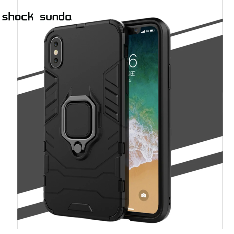 

Shock Sunda For Xiaomi Redmi Note6 Pro Case Silicone Magnetic Suction Metal Ring Caes For Redmi Note6 Pro Cover Case Funda Coque