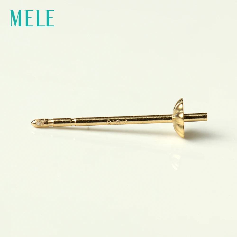 Меле Настоящее 18K золото ушной стержень для сережек 13mmX2.8mm DIY ювелирные аксессуары