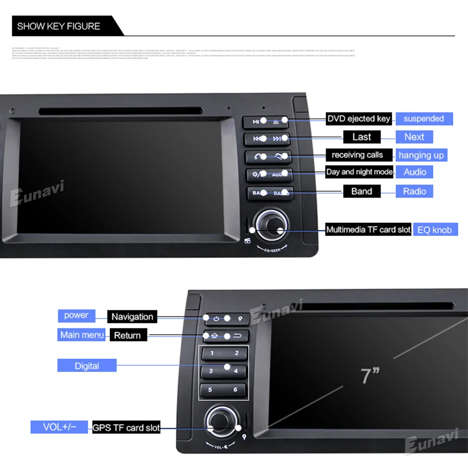 Eunavi 1 din Android 9,0 автомобильный DVD gps навигатор стерео для BMW E53 E39 X5 1din Мультимедиа Радио стерео плеер головное устройство 1024*600