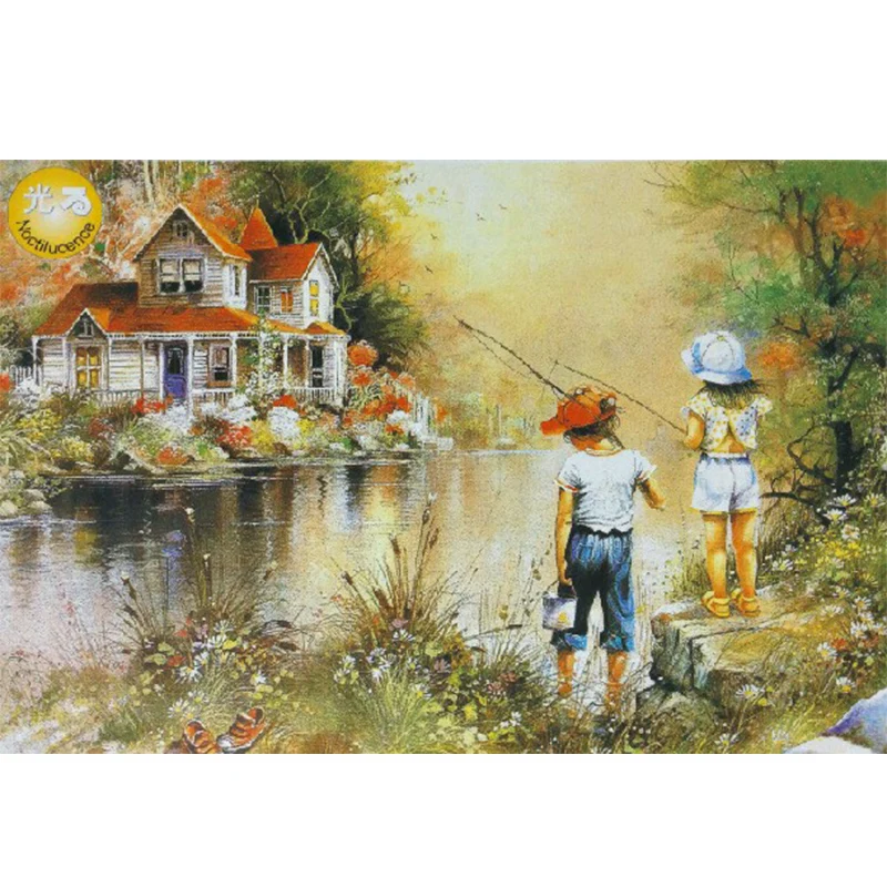 1000 Piece Fishing Difficult Luminous Puzzles Educational Adult