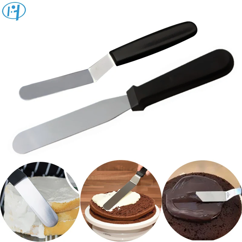 

Small Stainless Steel Cake Cream Spatula Butter Knife Smoother Icing Frosting Spreader Fondant Pastry Cake Decoration Tools