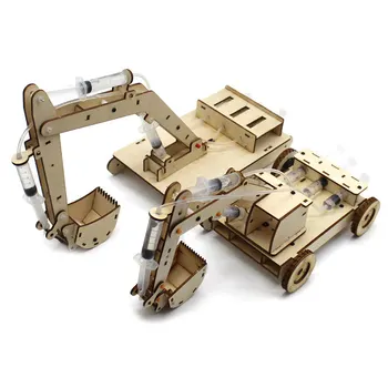 STEM Toys for Children Educational Science Experiment Technology Toy Set DIY Hydraulic Excavator Model Puzzle Painted Kids Toys 2