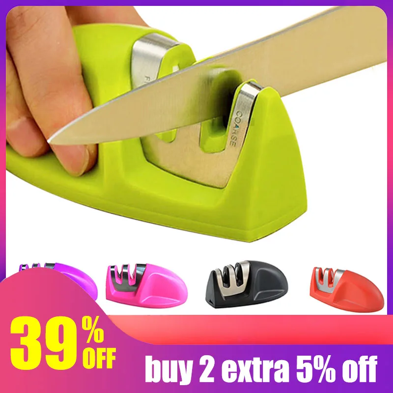 

Hoomall 1PC Household Knife Sharpener Kitchen Accessories Mini Knife Sharpener Two Stages (Diamond & Ceramic) Sharpening Tools