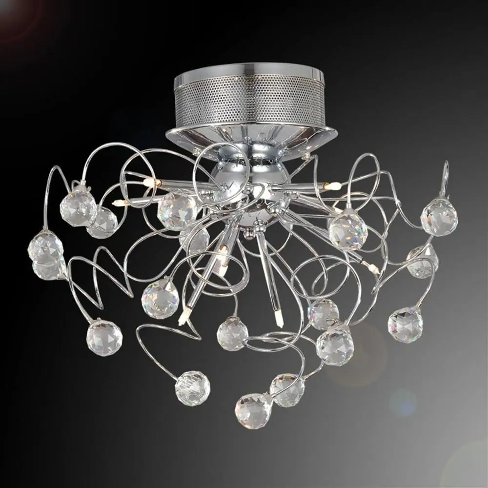 

Modern Crystal Chandelier with 9-Light Lamp Ceiling Lighting Chrome 110-120V