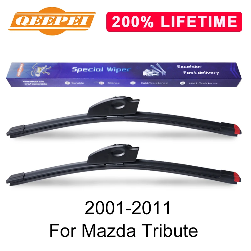 QEEPEI Replace Wiper Blade For Mazda Tribute 2001 2011 Silicone Rubber