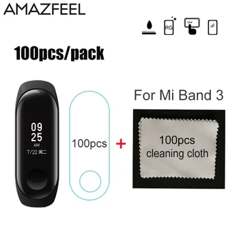 

Amazfeel Mi band 3 Protector film Anti white Edge Xiaomi Miband 3 Bracelet Screen Protector film Ultrathin HD add Cleaning Cloth
