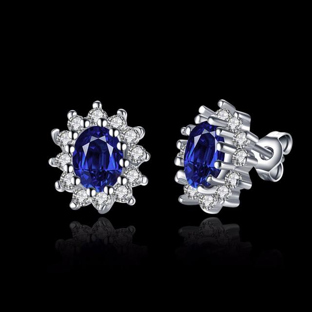 Jemmin High Quality Fine Jewelry 925 Sterling Silver Sapphire Wedding Stud Earrings For Women Brincos Bijoux