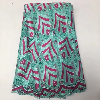 

Top Selling Embroidered Double Color Crocheted Lace , Wholesale Price And High Quality Mesh Lace Fabric