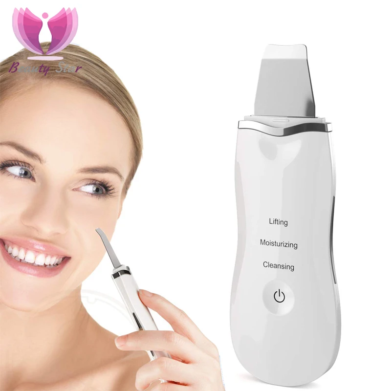 

Beauty Star Ultrasonic Face Skin Scrubber Deep Cleaning Facial Cleaner Remove Dirt Blackhead Skin Lifting Ultrasound Scrubber