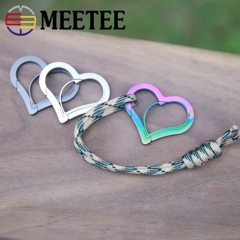 2pcshigh качество MEETEE heartShape Открытый выживания веревка Paracord браслетная застежка для