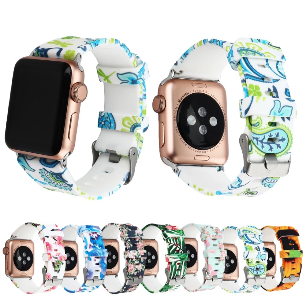 Спортивный ремешок для Apple Watch 42 мм 38 Iwatch series 3 2 1 силиконовый браслет часов с