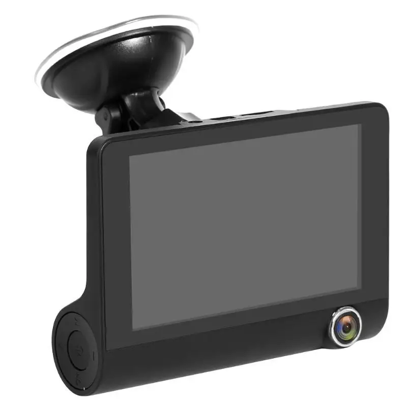 3 объектива Видеорегистраторы для автомобилей 4 дюймовый Dash Cam Ночное видение g-датчика вождения видео Регистраторы Авто Камера Dash Cam Русская версия