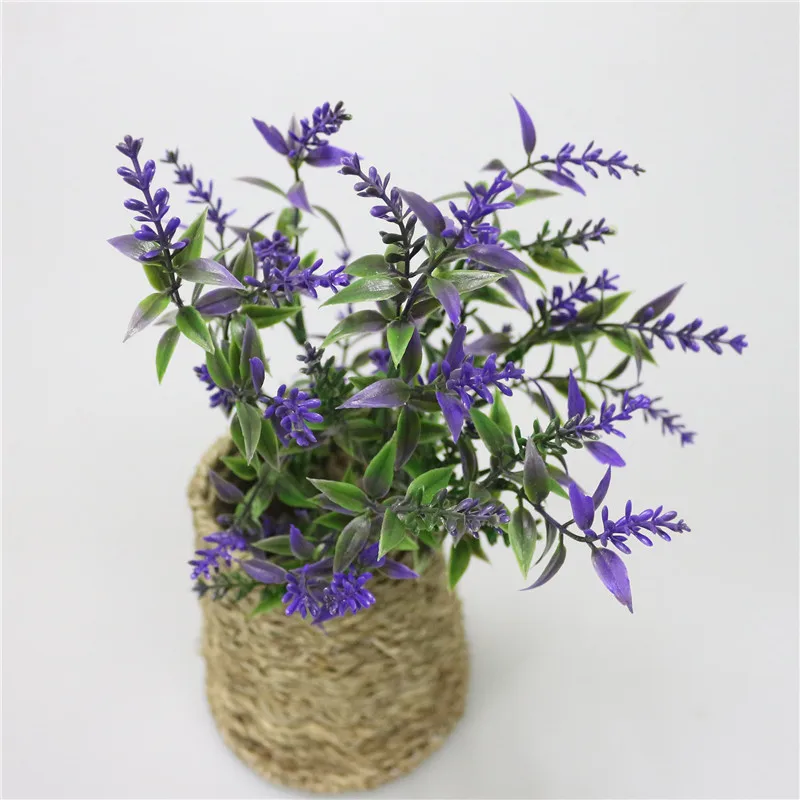 JAROWN Artificial Plants Fake Plastic Lavender 7 Branch Simulation Plastic Flower Bouquet For Wedding Home Party Decoration (12)