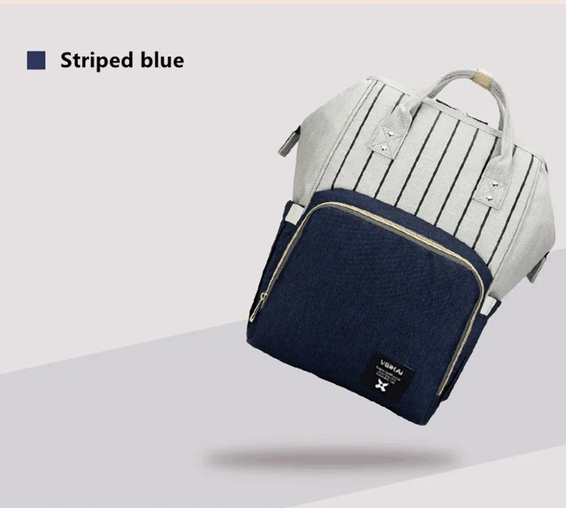 Stripe blue Большая вместительная сумка для мамы и ребенка, многофункциональные влагостойкие, уличные, для путешествия, сумки для подгузников, для ухода за ребенком, модная Мумия - Цвет: Stripe blue