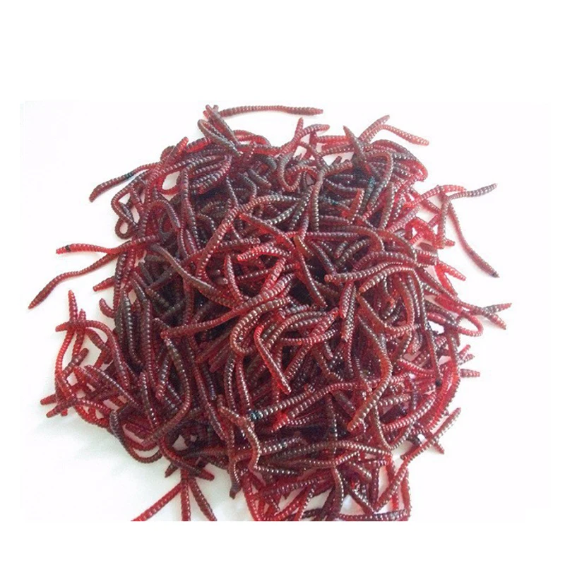 

100pcs/lot 6CM Soft Lures Fishing Simulation Earthworm Red Worms Artificial Fishing Lure Tackle Lifelike Fishy Bait Dropshipping