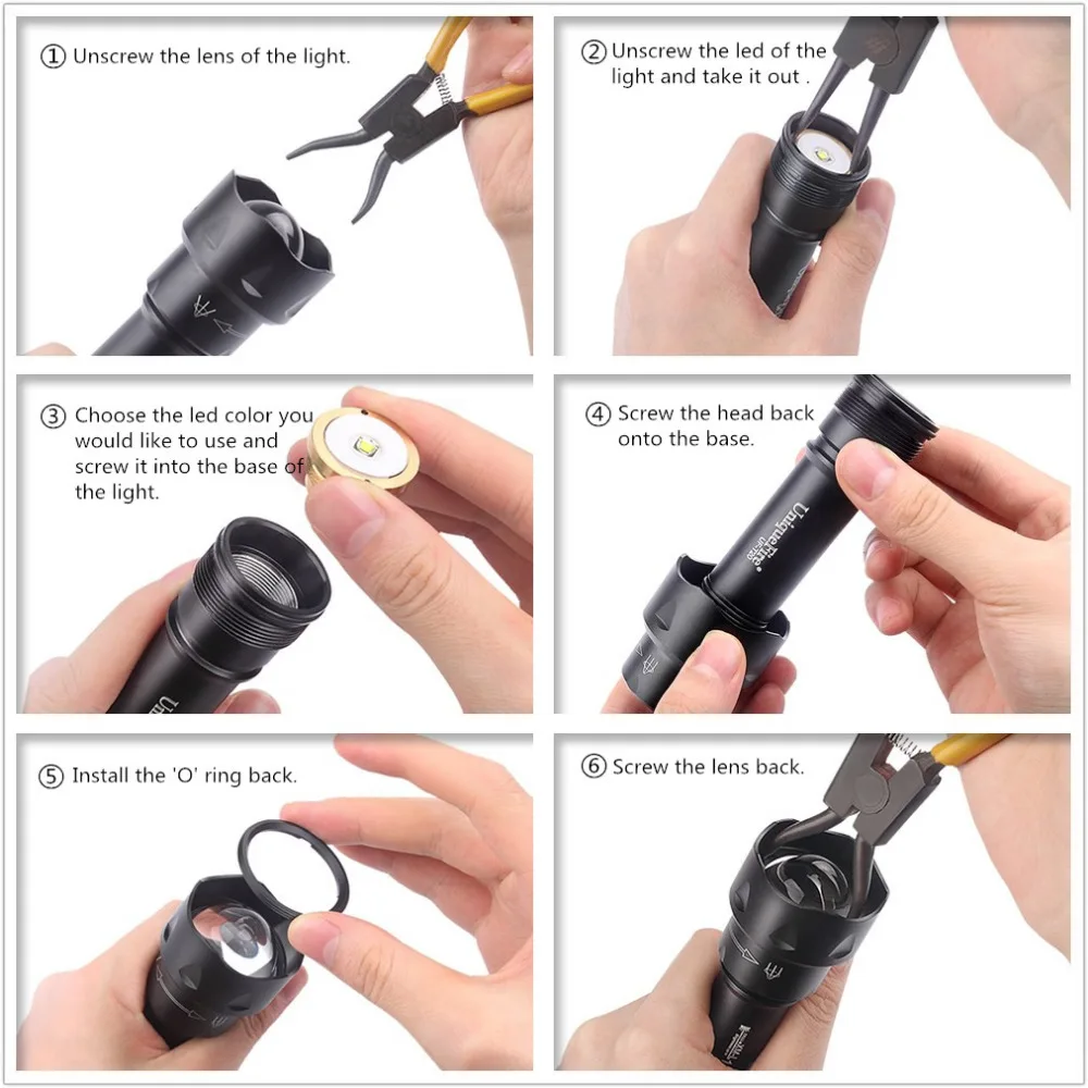 UniqueFire T20 IR 940nm 1/3 Mode LED Night Vision Flashlight Infrared Light Adjustable Zoomable Tactical 38mm Convex Lens Torch UniqueFire T20 IR 940nm 1/3 Mode LED Night Vision Flashlight Infrared Light Adjustable Zoomable Tactical 38mm Convex Lens Torch