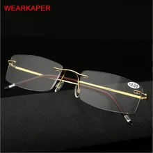 WEARKAPER 1,0-3,25 очки для чтения без оправы из титанового сплава, мужские и женские ультралегкие модные очки для дальнозоркости