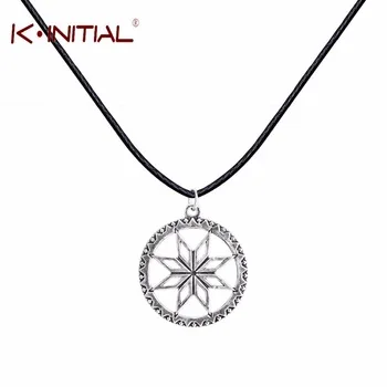 Kinitial 1Pcs Antique Silver Necklace For Women Nordic CELTIC ARYAN Pendant Amulet Shield Alatir Vintage Fasion Necklace Jewelry